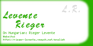 levente rieger business card